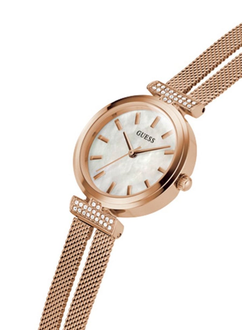 GUESS Women's Array Rose Gold Stainless Steel Bracelet Watch GW0471L3 - 28mm - Image 3