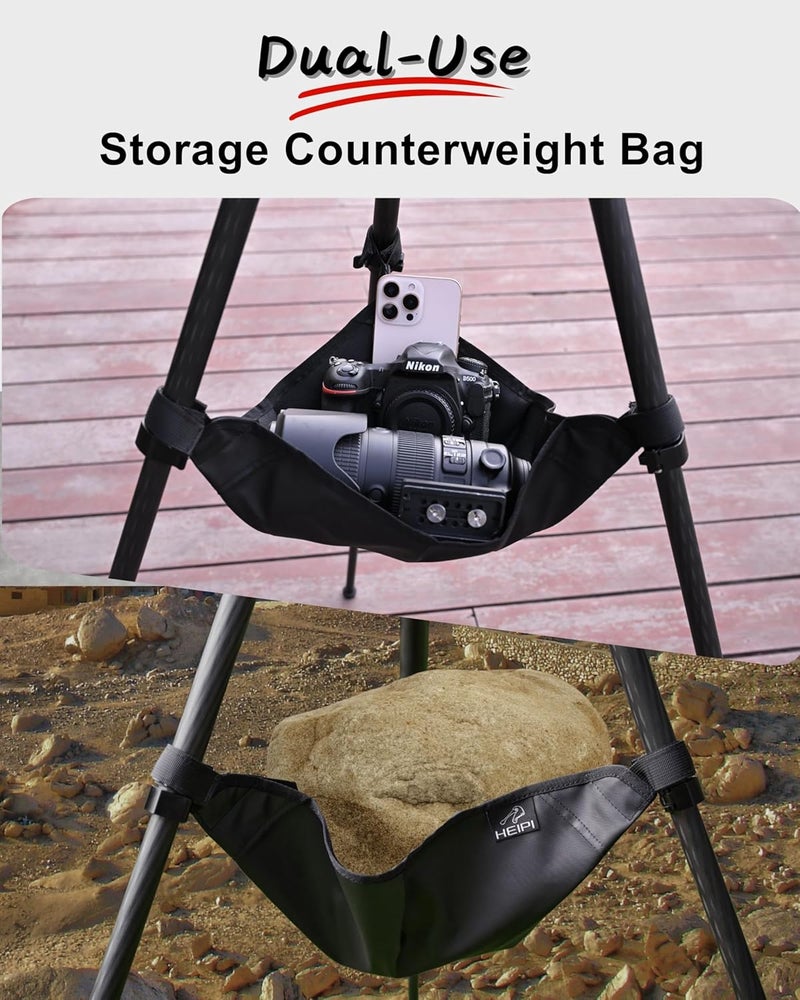 HEIPI Tripod Sand Bag for Tripod Heavy Duty Sandbag Tripod Weight Bag for Photography Hammock Adjustable on The Tripod Legs - Image 2