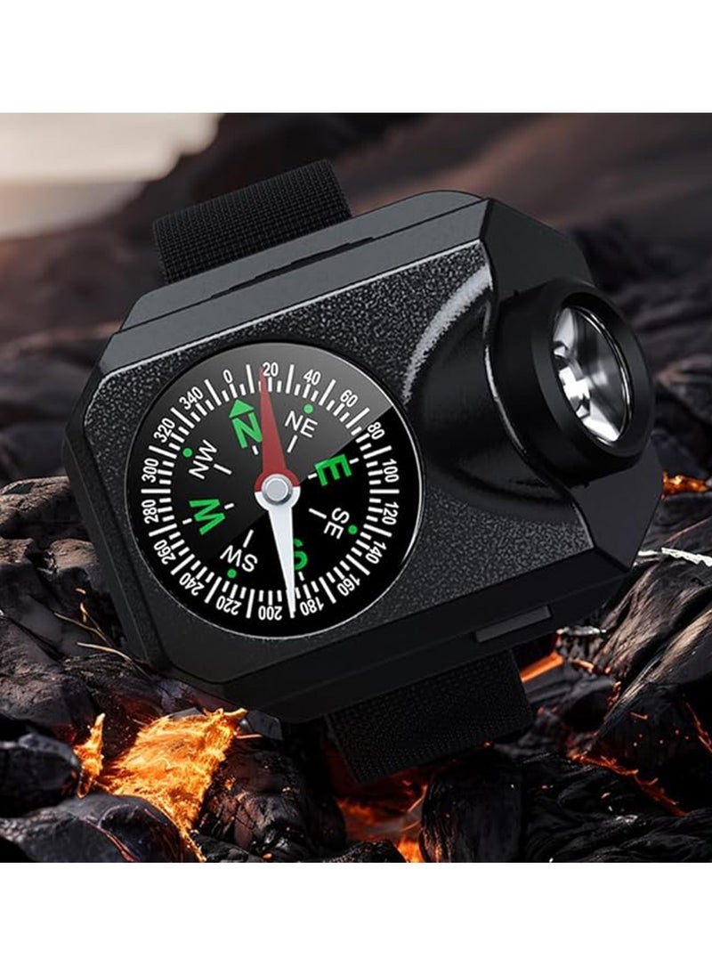 Generic Wrist Flashlight with Compass, Portable Rechargeable Wrist Lamp with 5 Lighting Modes for Hiking Mountaineering Night Running  - Image 5