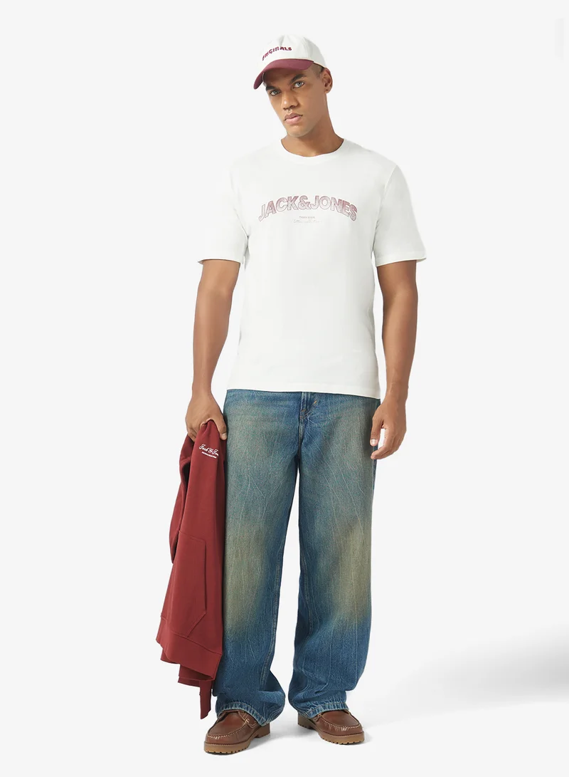 JACK & JONES  Casual Regular Fit Crew Neck T-Shirt for Men | Best Price UAE