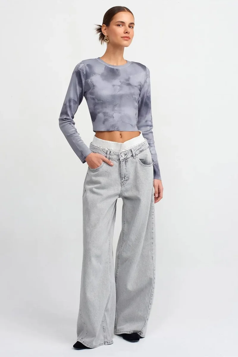 DILVIN High-Waist Wide-Leg Cotton Denim Jeans