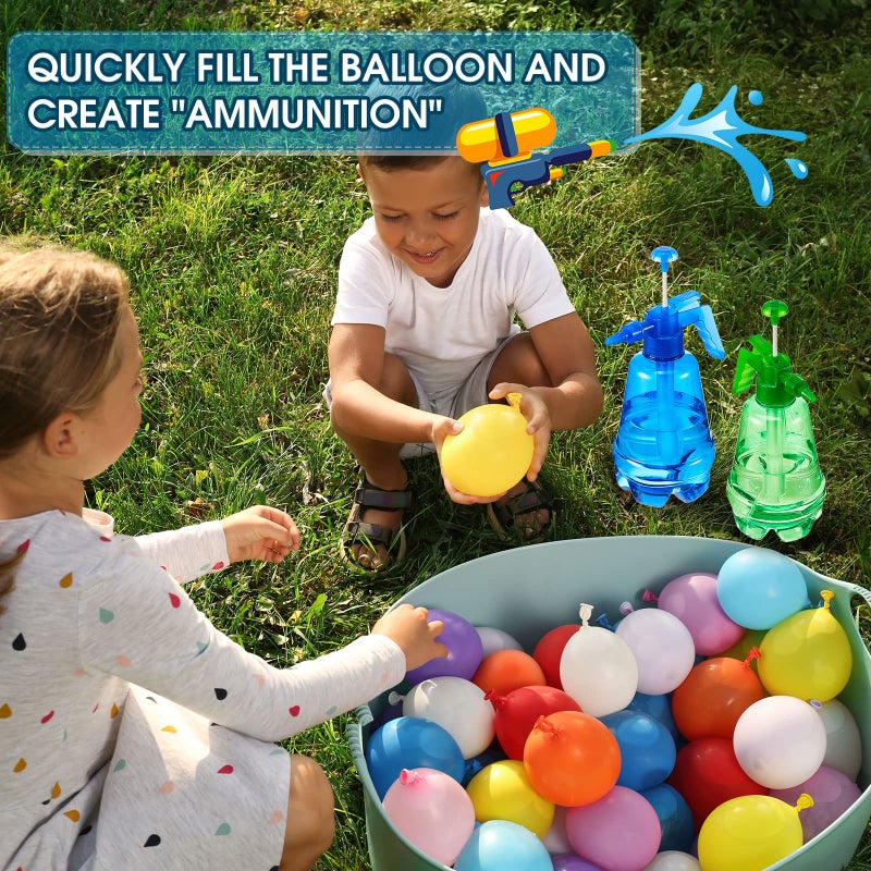Junkin 3 Pcs Water Balloon Pump with 1000 Balloons, 3 in 1 Air and Water Balloon Inflator Portable Filling Station for Summer Themed Parties, Random Color - Image 5