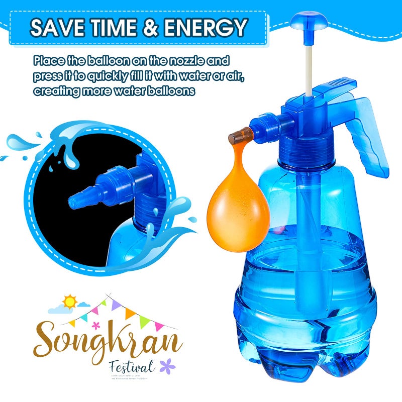 Junkin 3 Pcs Water Balloon Pump with 1000 Balloons, 3 in 1 Air and Water Balloon Inflator Portable Filling Station for Summer Themed Parties, Random Color - Image 3
