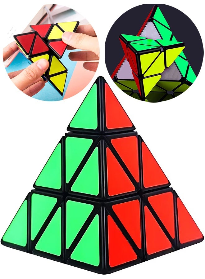 3X3 Pyramid Speed Cube, Triangle Magic Brain Teaser Puzzle Toy, Smooth Fast Turning Educational Toy for Kids & Adults - Image 1