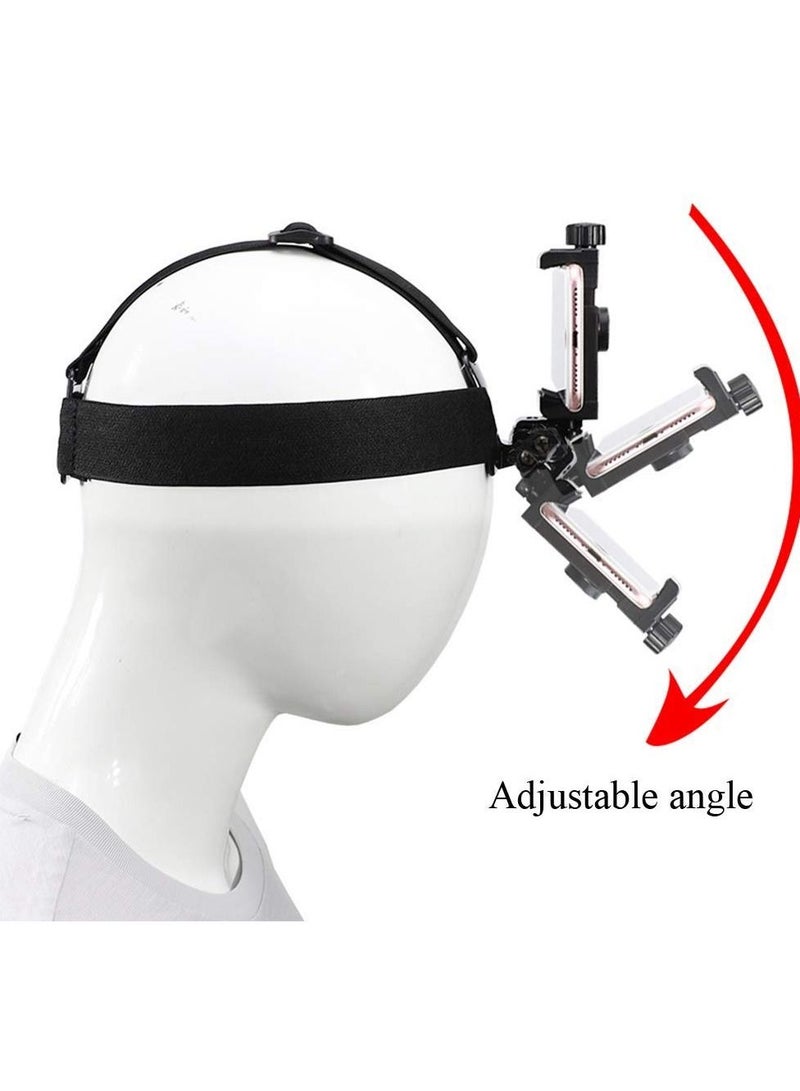 KASTWAVE Head-Mounted Mobile Phone Holder,First-Person View Video Outdoor Live Shooting Bracket with Phone Clip(4"-7") for iPhone, Action Camera Head Mount Strap - Image 3