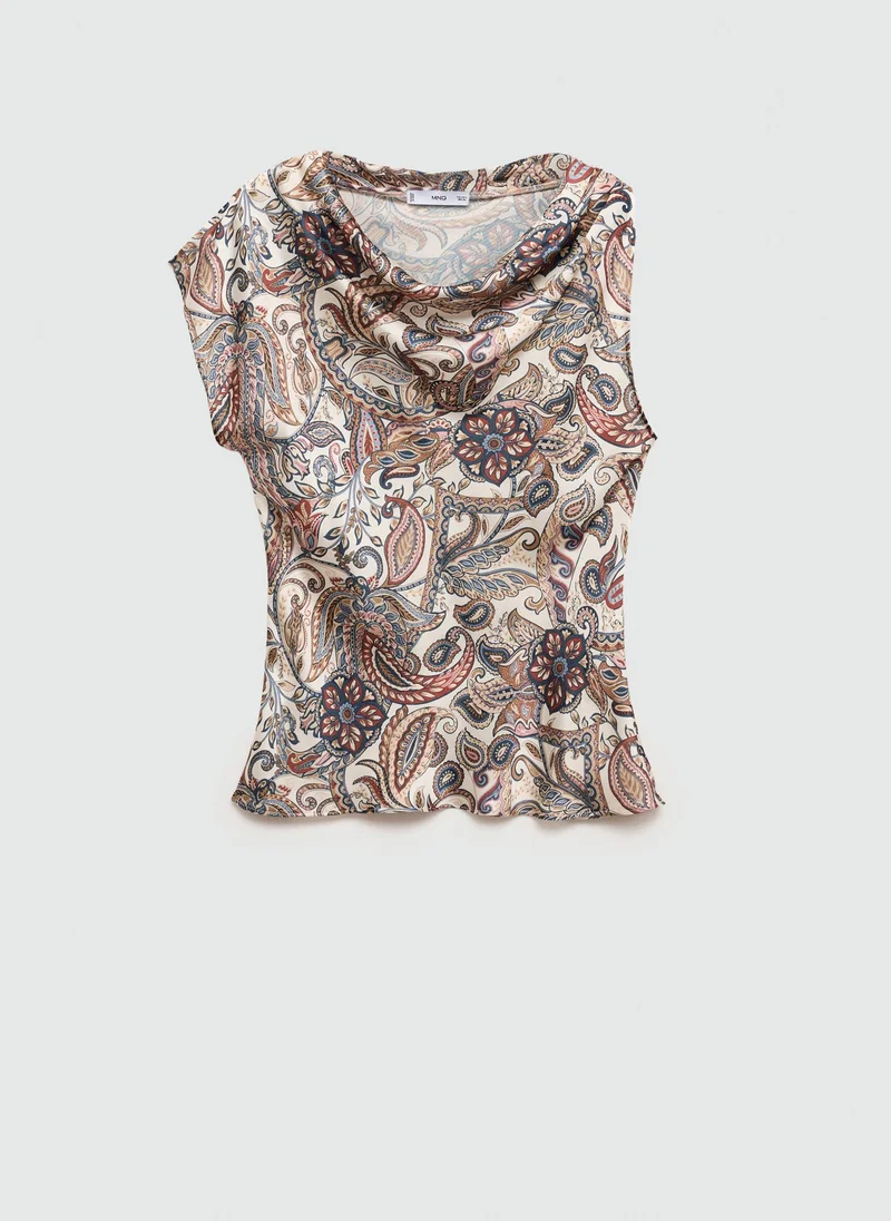 مانجو Satin Print Blouse