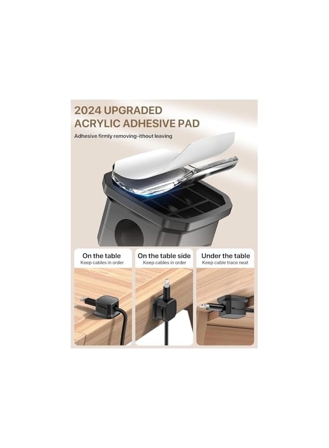 Green Tiger [10 Pack] Magnetic Cord Organizer, Cable Smooth Adjustable Easy Secure Cable Management, Wire Holder Keeper Organizer, Hide Or Organize Phone USB Charger Cable for Home,Office,Car,Desk - Black - Image 3