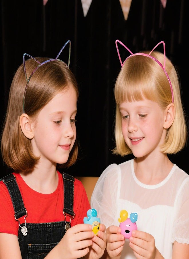 Candygirl Cat Ears Headband, 12 Pcs Electroplated Headbands Non Slip Hairbands for Girls Toddler, Cute Hairband for Cat Party Decorations, 6 Colors - Image 5