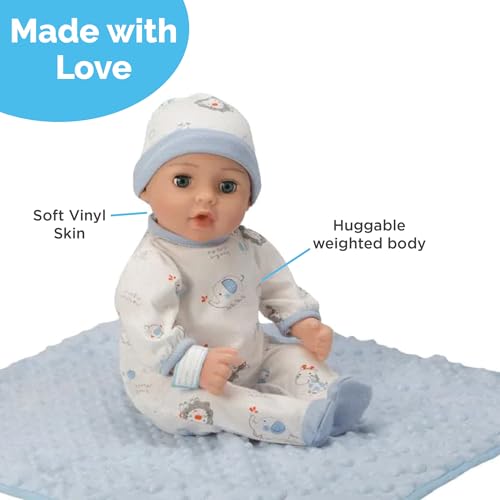 Adora 16 Inch Boy Baby Doll with Accessories Blue Matching 9-Piece Set Including a Pacifier, Hospital, Bracelet, Diaper, and More Gift for Toddlers Ages 3+ Adoption Babies Collection - Handsome - Image 5