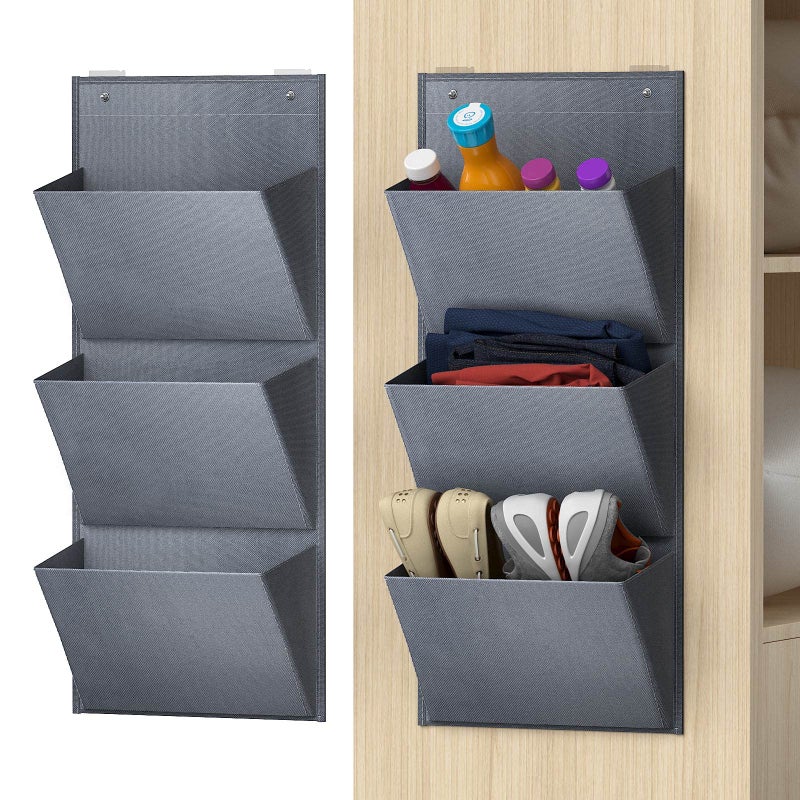 Yocice Wall Mounted Hanging Organizer 2PackShoes RackCan Store 6Pairs of PlusSize SneakersAlso Stores Bootswith Sticky Hanging Mounts Shoes HolderDoor Shoe Hangers SM08Gray2
