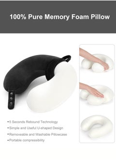 joyzzz Travel Neck Pillow, Best Memory Foam Airplane Pillow for Head Support Soft Adjustable Pillow for Plane, Car or Home Recliner Use (Black)  - Image 3