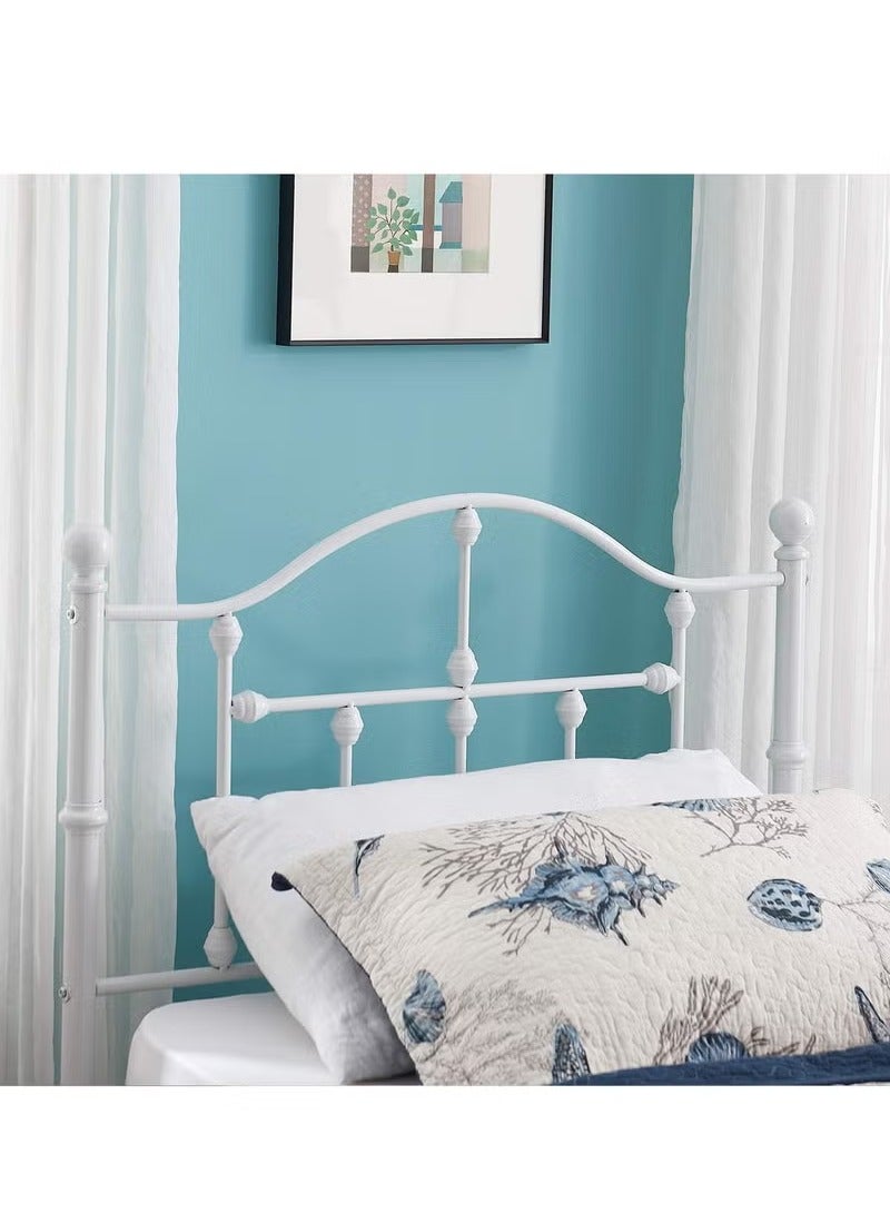 Crest J Metal bed with a combination of durability and beauty for bedrooms, white color - size 190 cm - 90 cm - Image 4