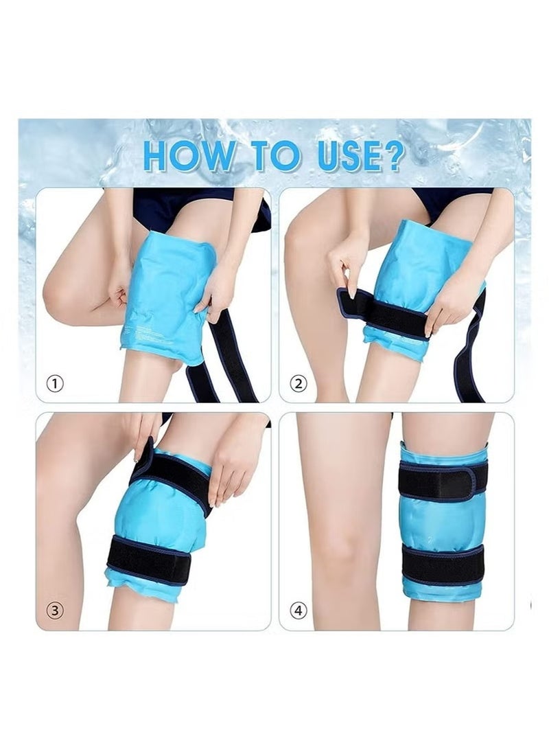 DMG TECH Knee Ice Pack for Injuries Reusable Gel Ice Wrap for Leg Cold Pack Knee Wrap with Cold Compression - Image 5