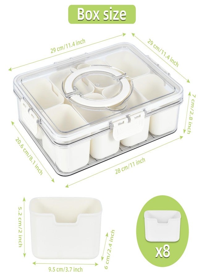 UPTRUST 2-Pack Snackle Box Container, 8 Compartments Divided Serving Tray with Lid, Portable Snack Box for Travel, Picnics, Parties & Gifts - Image 2