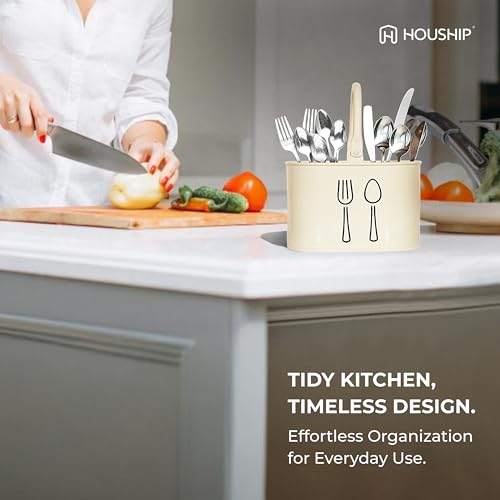 HOUSHIP® Metal Cutlery Organizer for Outdoor Kitchen | Spoons Stand in Kitchen and use for Utensil | Durable & Stylish Spoon Holder for Dinning Table (Mint) - Image 5