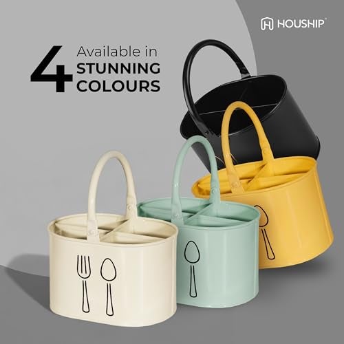 HOUSHIP® Metal Cutlery Organizer for Outdoor Kitchen | Spoons Stand in Kitchen and use for Utensil | Durable & Stylish Spoon Holder for Dinning Table (Mint) - Image 4