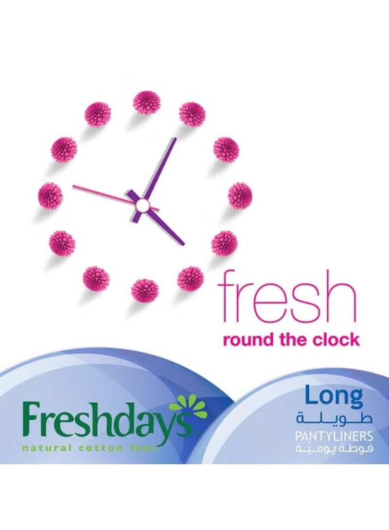 Freshdays Natural Cotton Feel Flexy Fit Odour Control Long Pantyliners, Pack of 24 x 12’s - Image 3