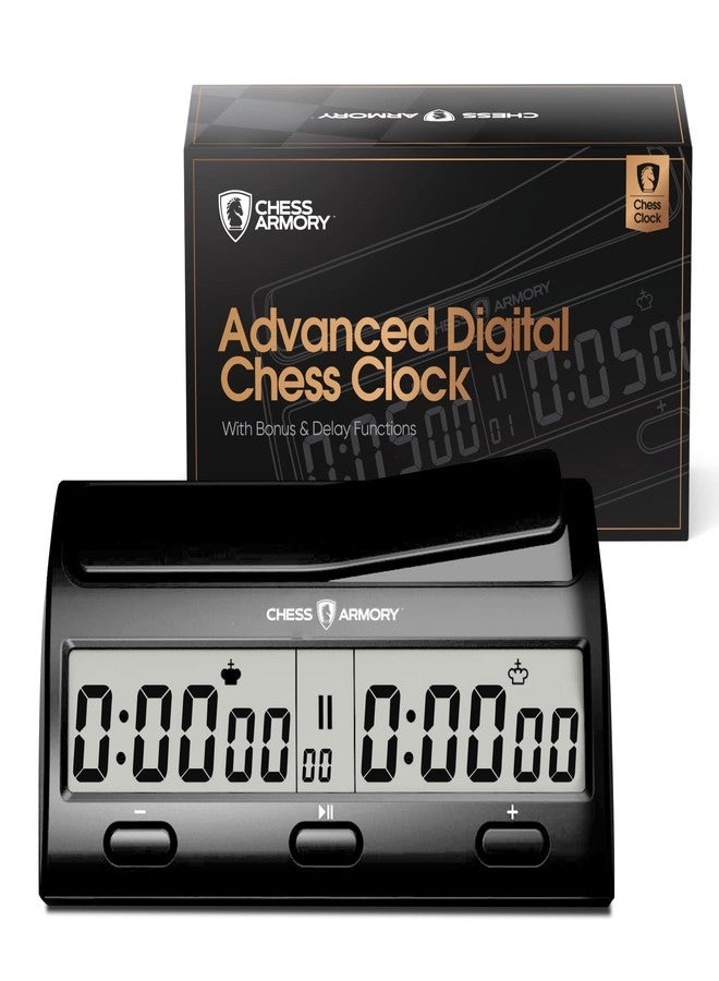 Chess Armory ساعة الشطرنج الرقمية المتقدمة من تشيس أرموري - مؤقت محمول مزود بميزات البطولة والوقت الإضافي - Image 1