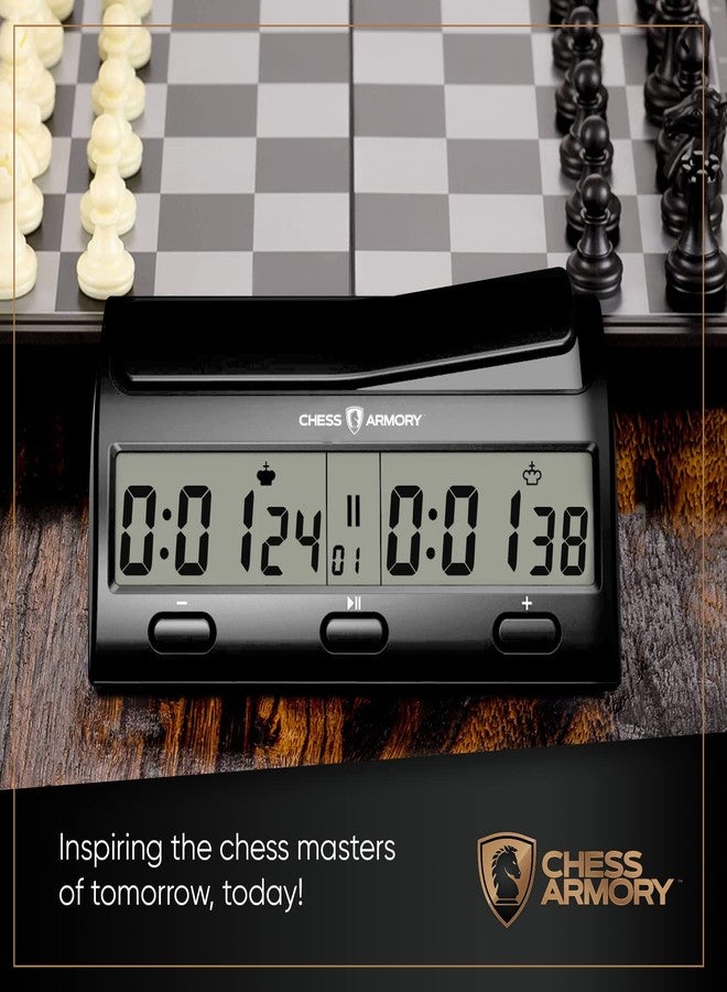 Chess Armory ساعة الشطرنج الرقمية المتقدمة من تشيس أرموري - مؤقت محمول مزود بميزات البطولة والوقت الإضافي - Image 4