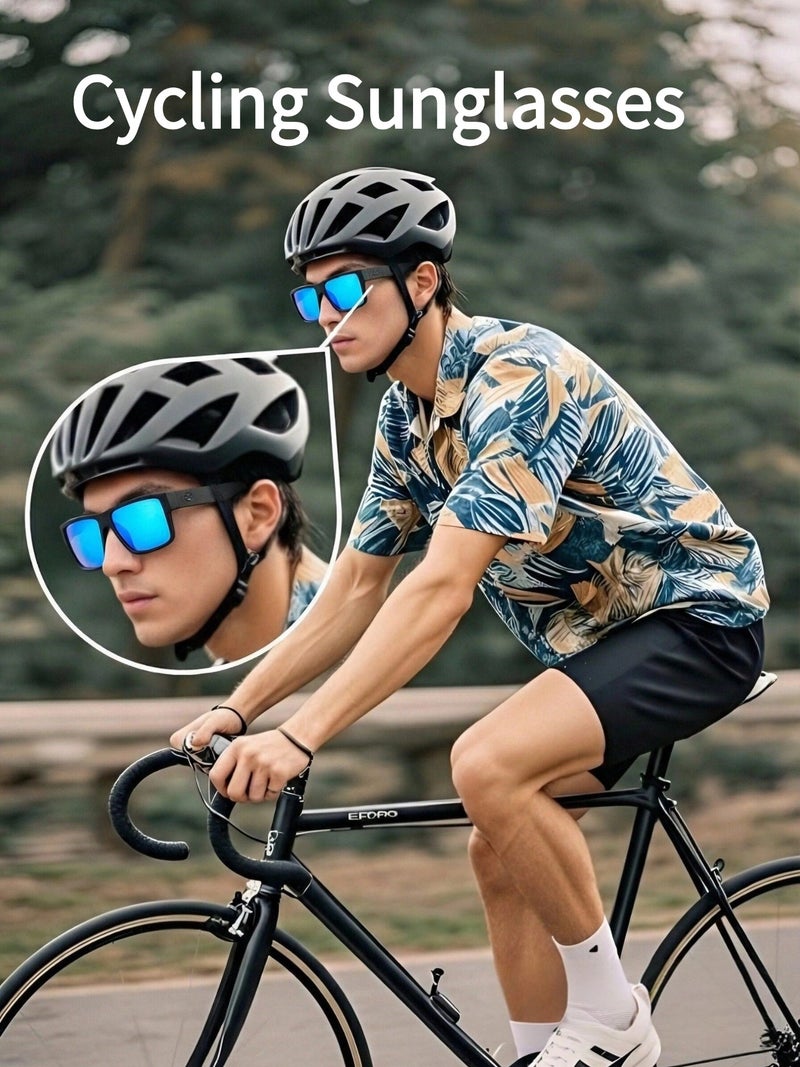 Police RB Men's Cycling Glasses Fashion Sunglasses Black Framed with UV Lenses - Image 3