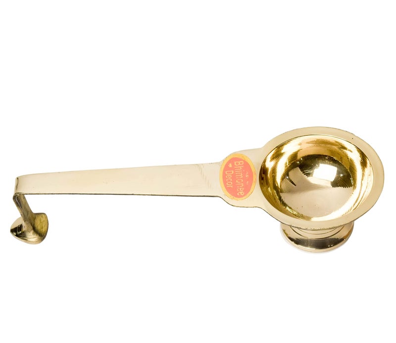Bhimonee Decor Pure Brass Ledle Aarti | Traditional Deep, Deepak, Diya for Pooja, Aarti, and Religious Rituals | Ideal for Home Temple and Spiritual Decor | 2.6 Inches, 130gm - Image 2