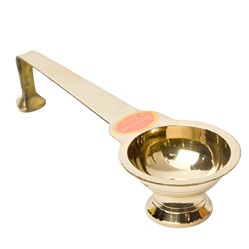 Bhimonee Decor Pure Brass Ledle Aarti | Traditional Deep, Deepak, Diya for Pooja, Aarti, and Religious Rituals | Ideal for Home Temple and Spiritual Decor | 2.6 Inches, 130gm - Image 3