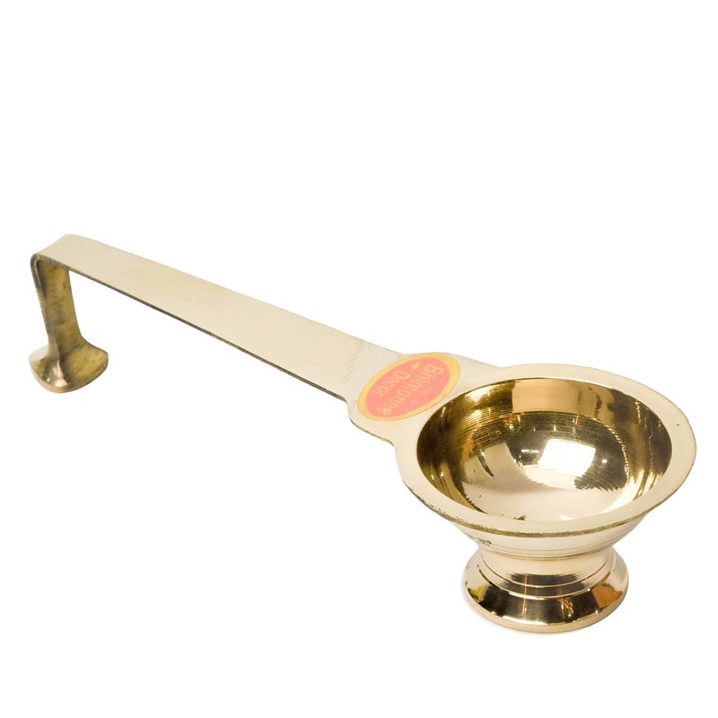 Bhimonee Decor Pure Brass Ledle Aarti | Traditional Deep, Deepak, Diya for Pooja, Aarti, and Religious Rituals | Ideal for Home Temple and Spiritual Decor | 2.6 Inches, 130gm - Image 5