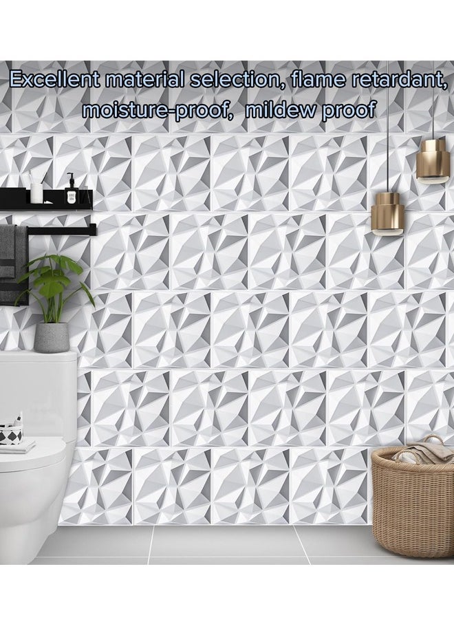 Optico - Decorative 3D Wall Panels in Diamond Design, 3D Wall Panels, PVC 3D Wall Panel Diamond, 3D Textured Wall Panels, for Interior Wall Decor, 30 * 30cm Matt White, for the Gaming Wall Living Room Lobby Bedroom - Image 1