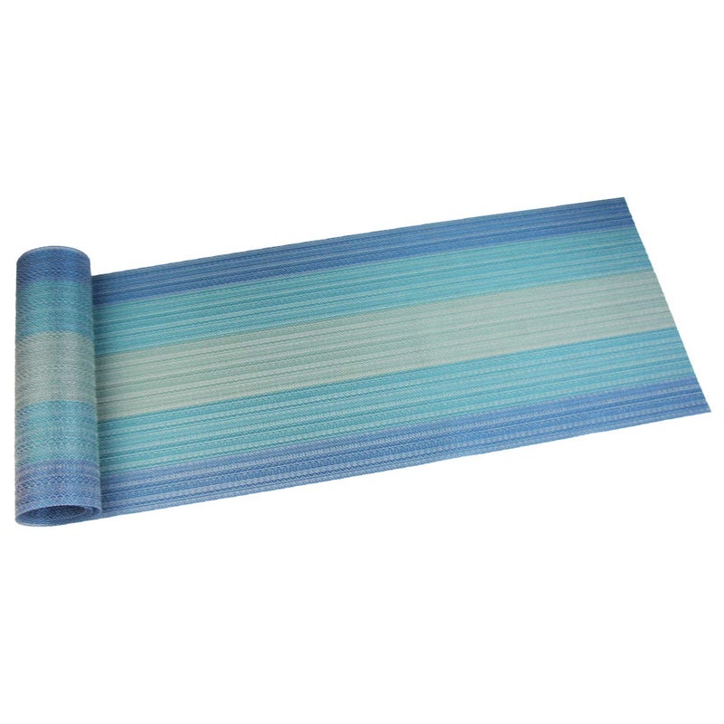 PIGCHCY Placemats Set of 6 and Table Runner,Heat Resistant Vinyl Woven Washable Table mats Sets (6 Placemats+1 Table Runner, Coastal Blue) - Image 4