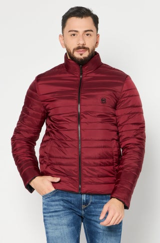 Men Brand Logo Quilted Jacket, Burgundy - pzsku/ZCFEA8C7CDFE358ADCEBEZ/45/1746229234/e099a782-8adb-43fd-b2b0-9edaf493a7d1