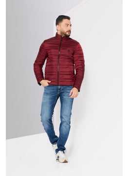 Michael Kors Men Brand Logo Quilted Jacket, Burgundy  - Image 2