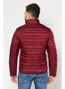 Michael Kors Men Brand Logo Quilted Jacket, Burgundy  - Image 4