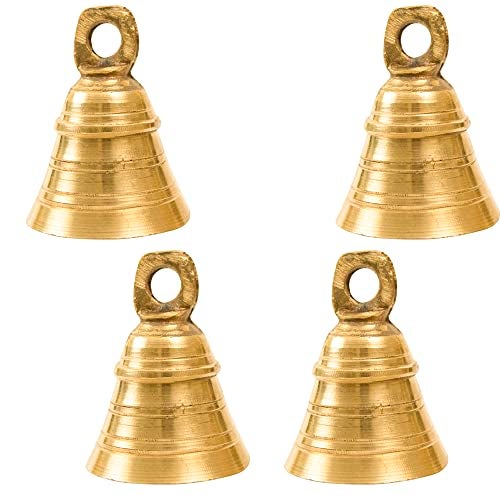 Spillbox Traditional Brass Bell/Ghanti for Pooja/Worship for Temple Home Decorative Brass Pooja Room Bells (4) - Image 1