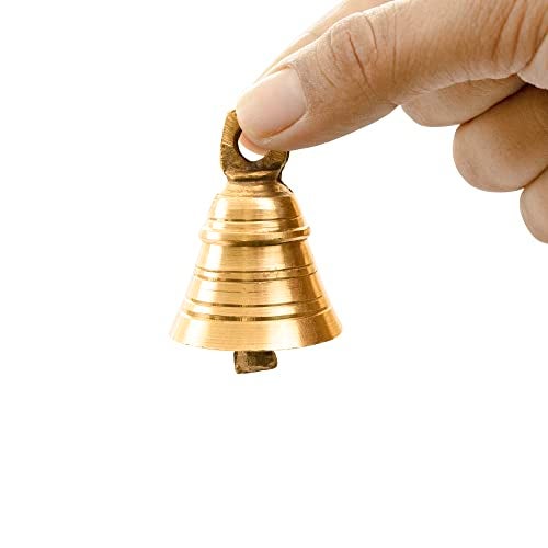 Spillbox Traditional Brass Bell/Ghanti for Pooja/Worship for Temple Home Decorative Brass Pooja Room Bells (4) - Image 3