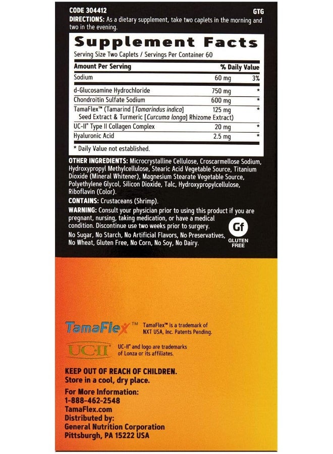 GNC Tamaflex Complete, 120 Caplets, Joint Support - Image 2