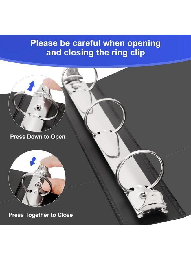 كوميكس مجلد متين بثلاث حلقات مقاس 1 بوصة مع غطاء شفاف، مجلد دائري بحلقة مقاس 1 بوصة، خالٍ من بلاستيك بي في سي، سعة 200 ورقة بحجم خطاب أمريكي، لوازم مكتبية ومدرسية، عبوة من 8 قطع (أسود) - Image 2