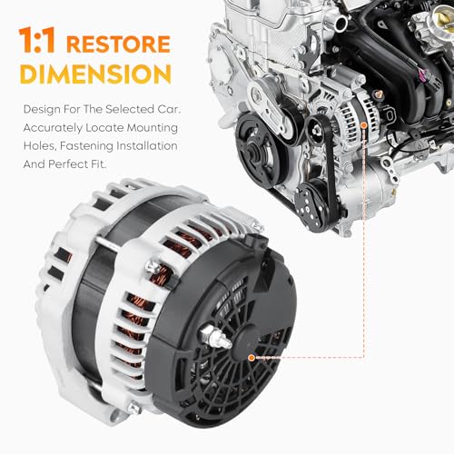 AEagle New Alternator for 07-14 Cadillac Escalade ESV EXT Chevy Avalanche Silverado 1500 2500 3500 Suburban Tahoe GMC Sierra Yukon, Hummer H2, 1-2990-01DR, 90-01-4558, 15093928, 15857608, 8301N - Image 3