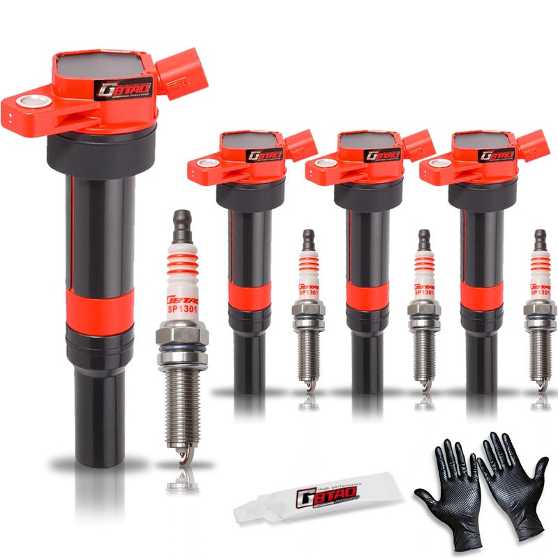 GBTAD Set of 4 Ignition Coil Pack and Platinum Spark Plug for 1.8L 2.0L L4 2011-2019 Hyundai Elantra GT Coupe Tucson Kia Forte Soul Replaces UF651 C1804 - Image 1