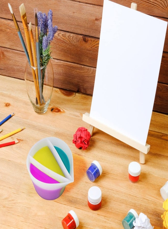 Winmany Split Cup for Paint Pouring Fluid Art Silicone Split Cup Resin Pouring Painting Tools DIY Making Drawing Accessories Reusable Split Cup with Dividers (3 Channels) - Image 3