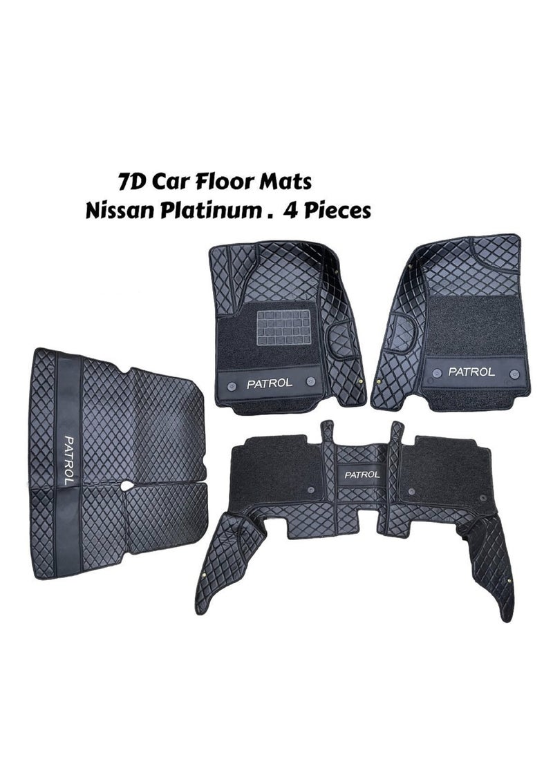 Generic - 7D Car Floor Mats For Nissan Patrol Platinum 4 Pcs Set - Image 1