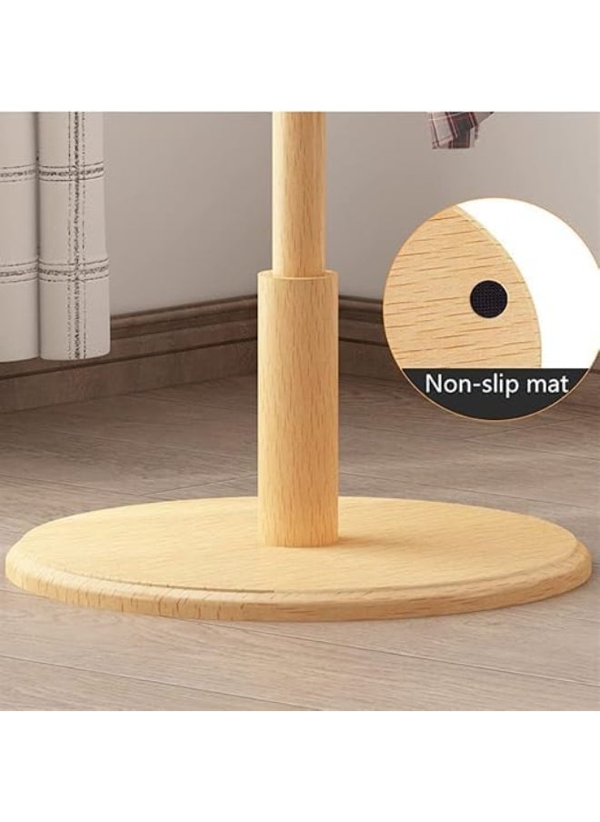 Generic - Freestanding Wooden Clothes Rack with 9 Hooks, Easy Assembly Standing Coat Tree for Hats, Jackets, Umbrellas, Perfect for Bedroom, Hallway, Entryway, Stylish and Functional Home Organizer - Image 1