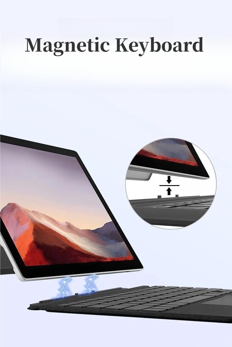 NUWONAYA Keyboard for Surface Go 4/Go 3 /Go 2/Go, Portable Type Cover for Surface Go, 7-Color Backlit, Ultra-Slim Wireless Keyboard with Multi-Touch Trackpad,Blue - Image 4