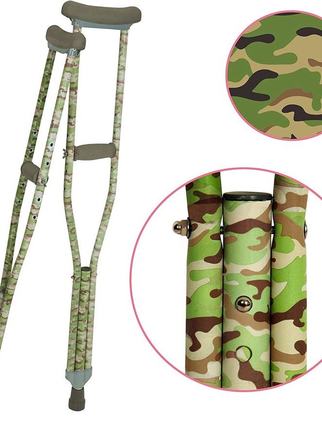 SCS Direct My Crutches - Crutches for Teens/Adults with Adjustable Handgrip and Length! Measures 5'10" and Up - Made of Lightweight, Durable Aluminum with Underarm Padding - Green Camo - Image 3