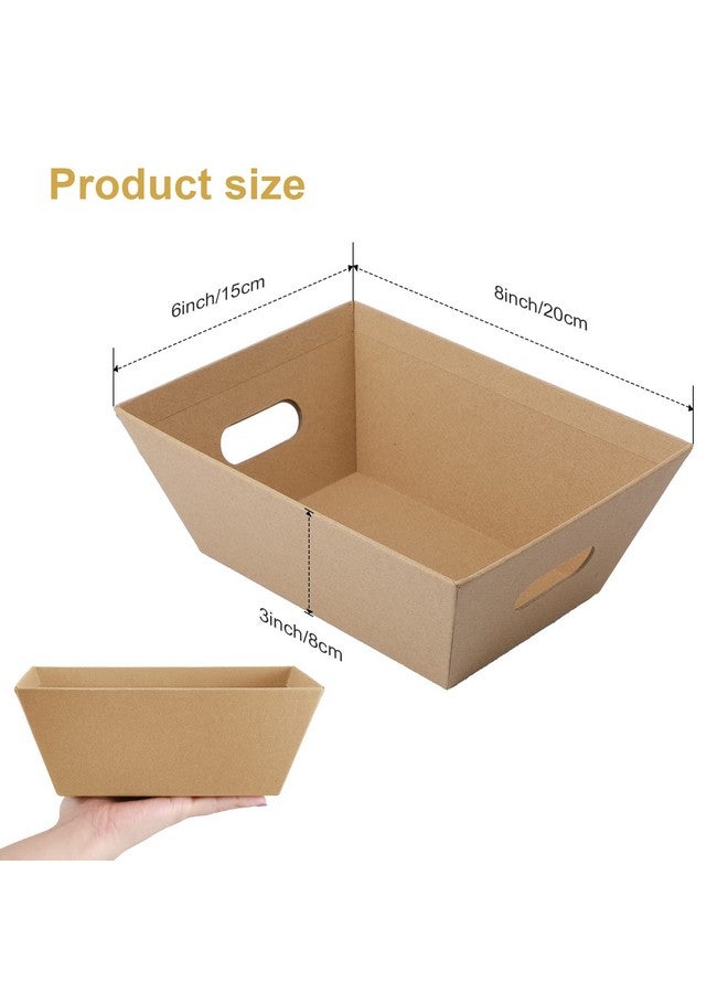 Canlierr 24 مجموعة سلة هدايا فارغة سلة للهدايا فارغة 8 × 6 × 3 بوصة سلة كرافت للسوق مع مقابض، أكياس، وأقواس متعددة الألوان لحفلات الزفاف، عيد الميلاد، عيد الفصح - Image 2