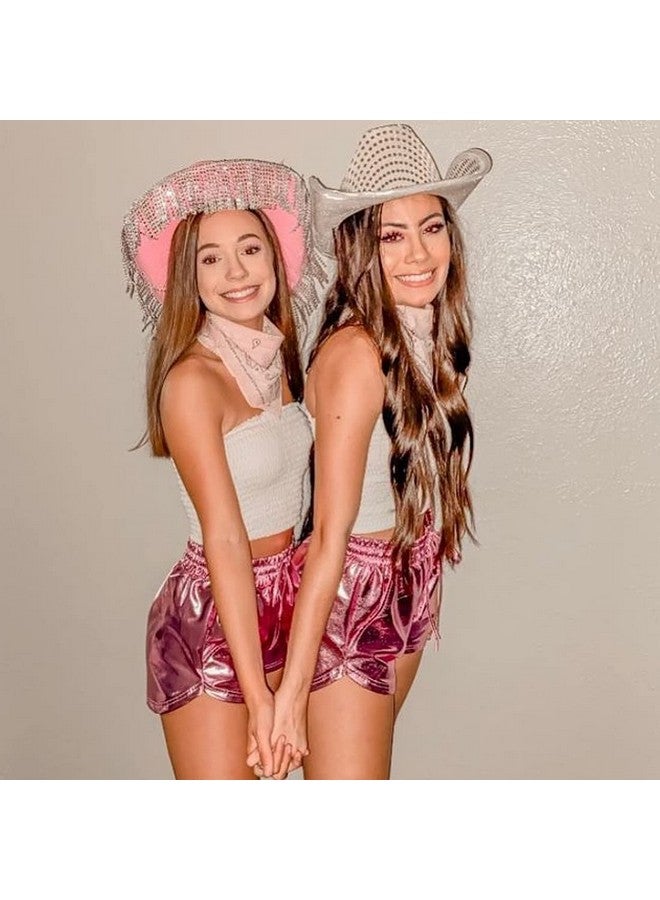 Fenyong Women's Metallic Shorts Shiny Pants with Elastic Waist Hot Rave Dance - Image 4