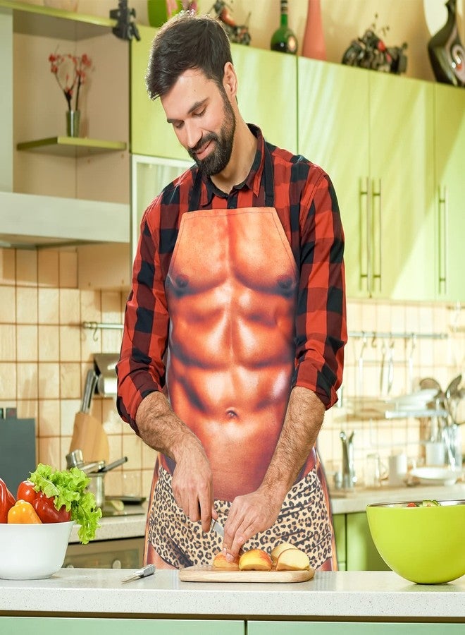 A AIFAMY Funny Men Cooking Grilling Aprons Muscles Guy BBQ Funny Gag Gifts for Christmas, White Elephant Gift Exchange (Muscleman, One Size) - Image 4