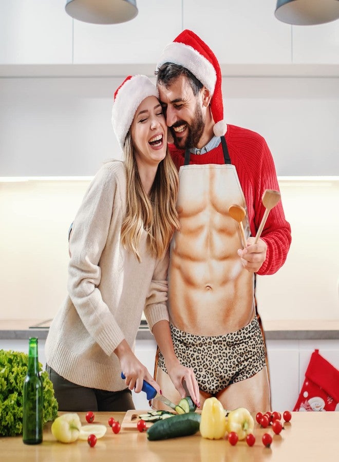 A AIFAMY Funny Men Cooking Grilling Aprons Muscles Guy BBQ Funny Gag Gifts for Christmas, White Elephant Gift Exchange (Muscleman, One Size) - Image 5