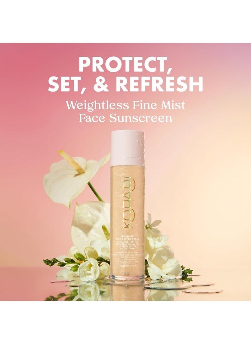 Kopari Sunglaze Sheer Setting Mist Sunscreen SPF 50, Weightless, Fast Drying, Ultra-Fine Setting Spray, Made With Hyaluronic Acid, Sets Makeup For A Hydrated, Dewy Finish, 2.53 fl oz - Image 2
