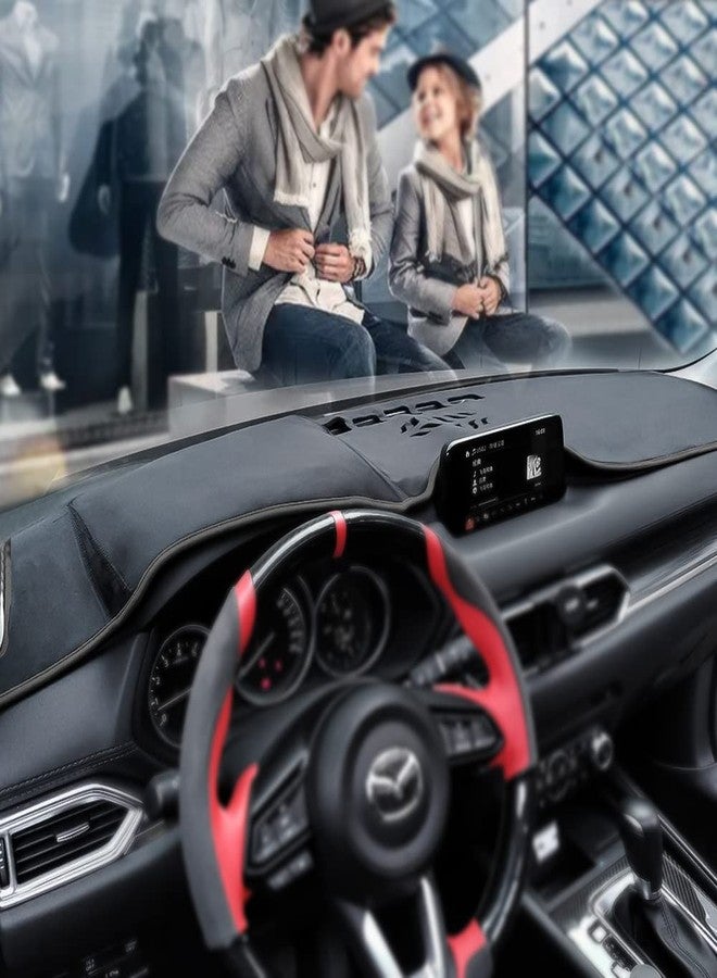 BEERTE Updated Custom Black Dash Cover Fit for Mazda CX-5 2024 2023 2022-2017 Nonslip Dashboard Mat Flannel Sunshade Dashboard Protector (without HUD) - Image 3