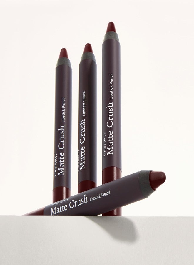 VASANTI Cosmetics Matte Crush Lipstick Pencil (Va Va Voom - Dark Brown) - Long lasting, Water resisitant & Smudge proof - High Pigmented, Soft Matte Lip Liner Makeup - Image 4